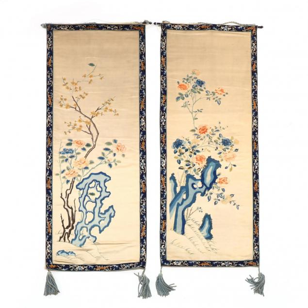 a-pair-of-chinese-embroidered-textile-hangings