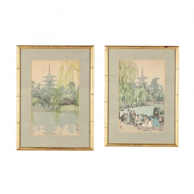 pair-of-japanese-woodblock-prints-by-hiroshi-yoshida-1876-1950
