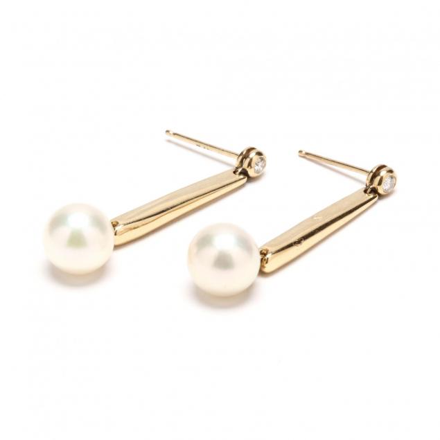 14kt-gold-pearl-and-diamond-ear-pendants