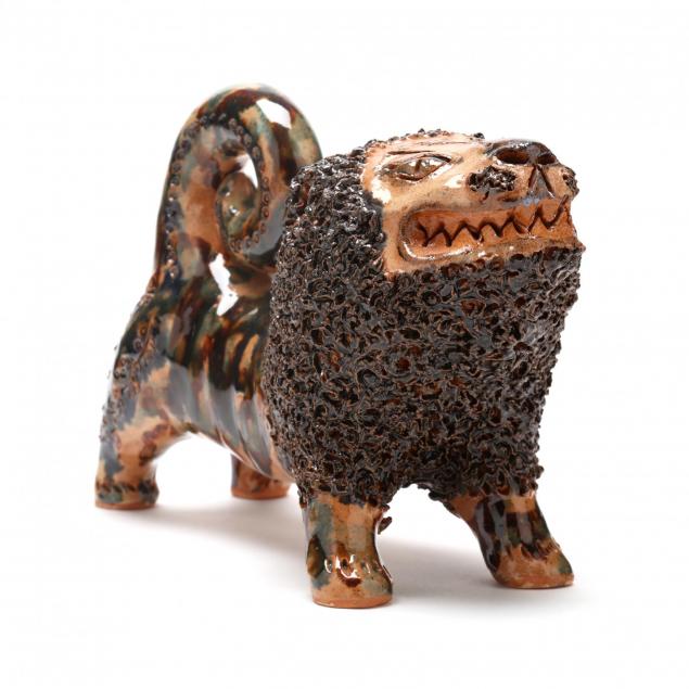 nc-folk-pottery-billy-ray-hussey-growling-lion
