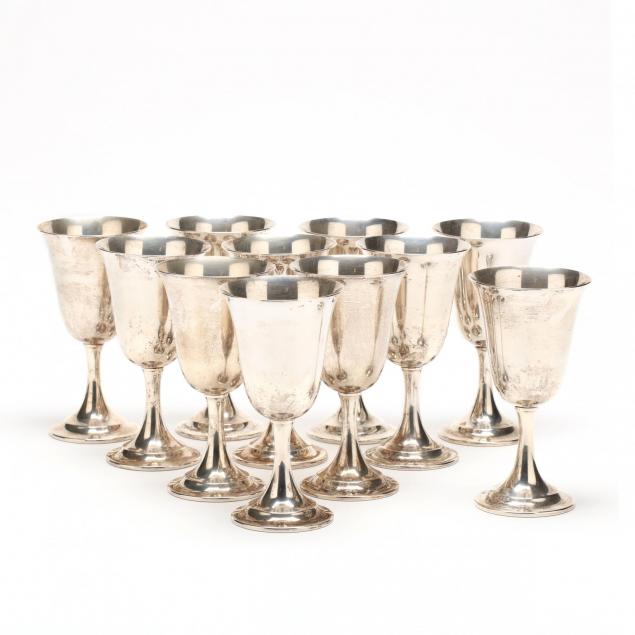 set-of-eleven-sterling-silver-lord-saybrook-goblets