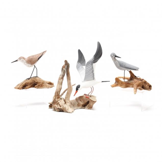 three-shorebird-sculptures