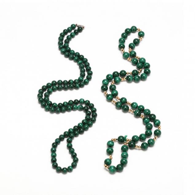 two-malachite-bead-necklaces