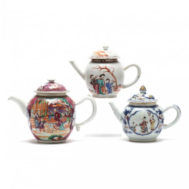three-antique-chinese-export-porcelain-teapots