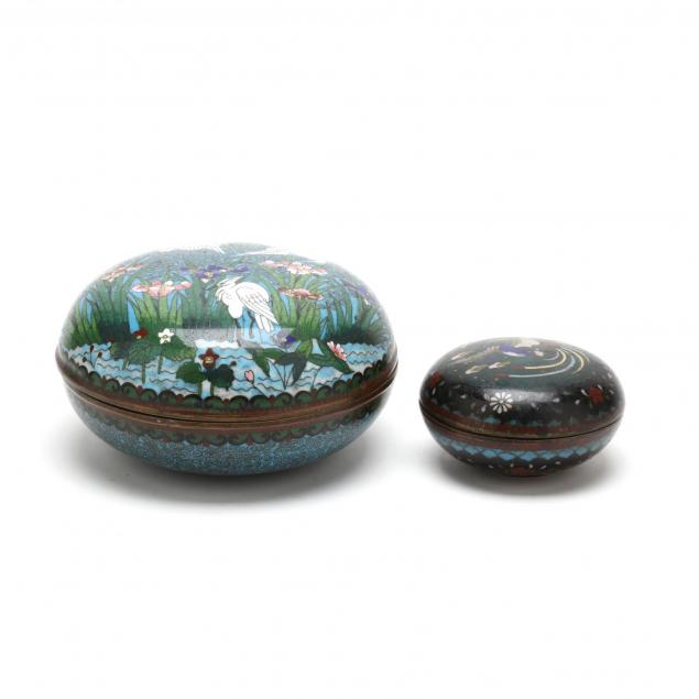two-low-cloisonne-lidded-trinket-boxes