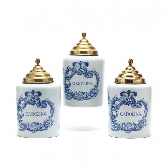 three-carolina-delft-tobacco-spice-jars