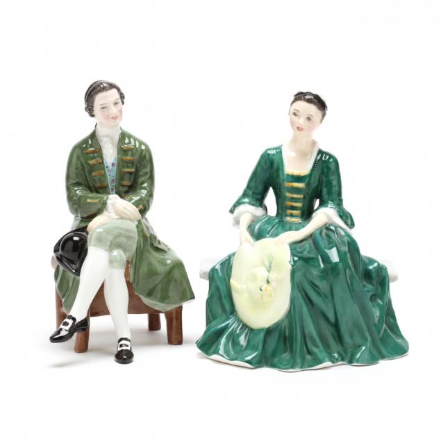 two-royal-doulton-williamsburg-figures