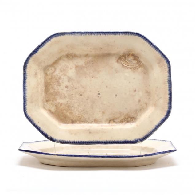 two-antique-octagonal-ironstone-feather-edge-platters