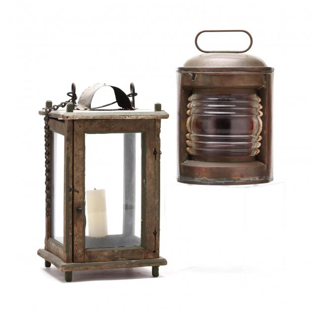 two-vintage-primitive-lanterns