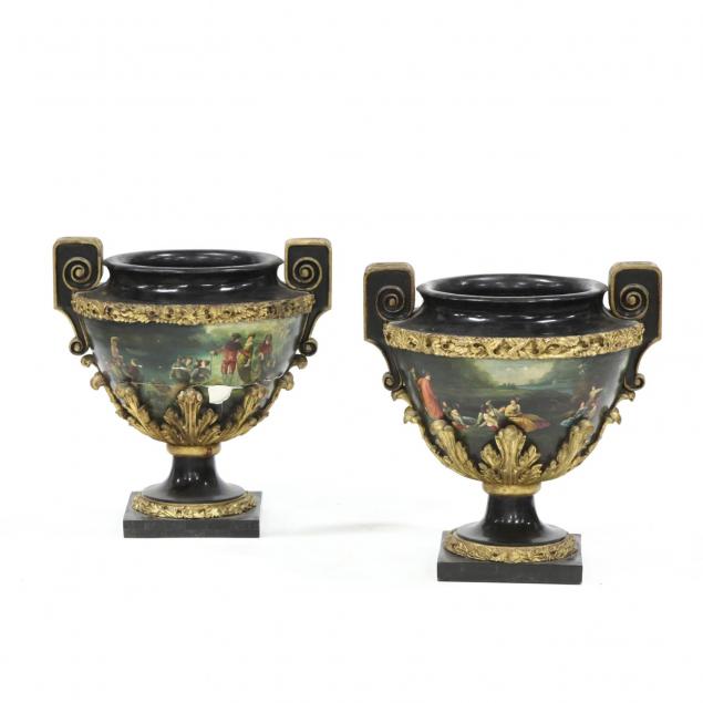pair-of-continental-carved-and-painted-urns