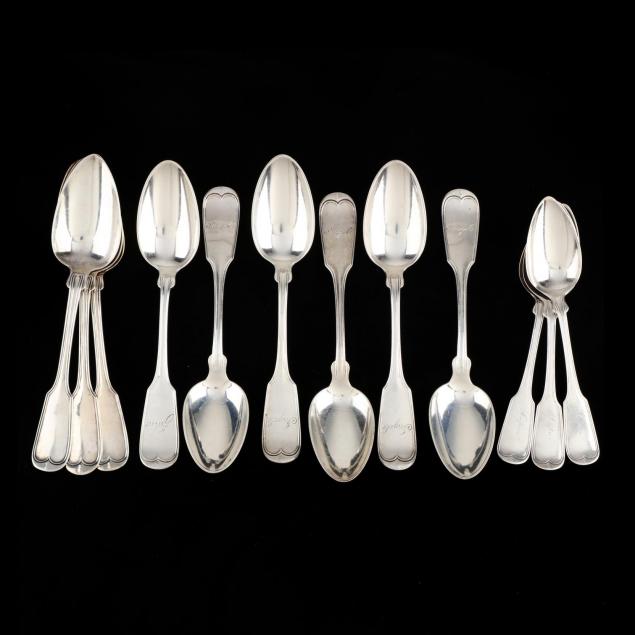 twelve-american-sterling-silver-coin-silver-spoons