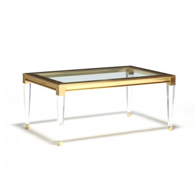 contemporary-brass-and-lucite-coffee-table