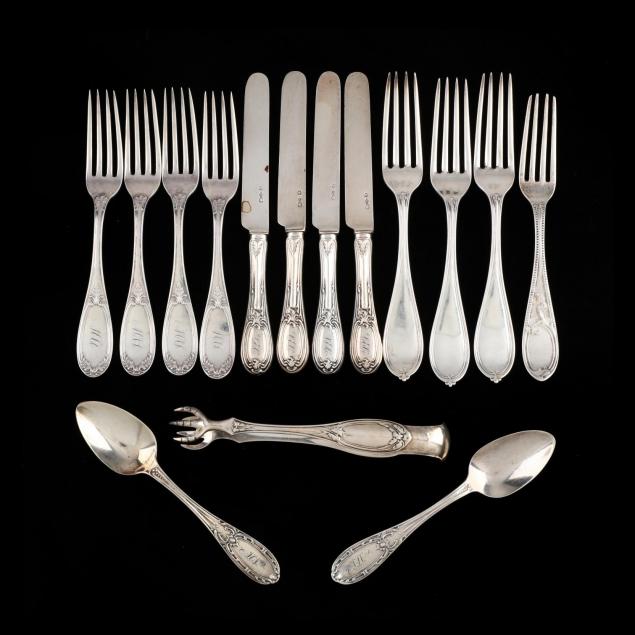 a-group-of-sterling-silver-coin-silver-flatware