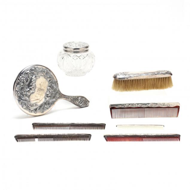 a-group-of-silverplate-sterling-silver-vanity-accessories