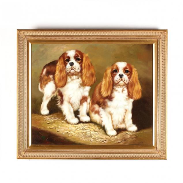 framed-portrait-of-two-king-charles-spaniels
