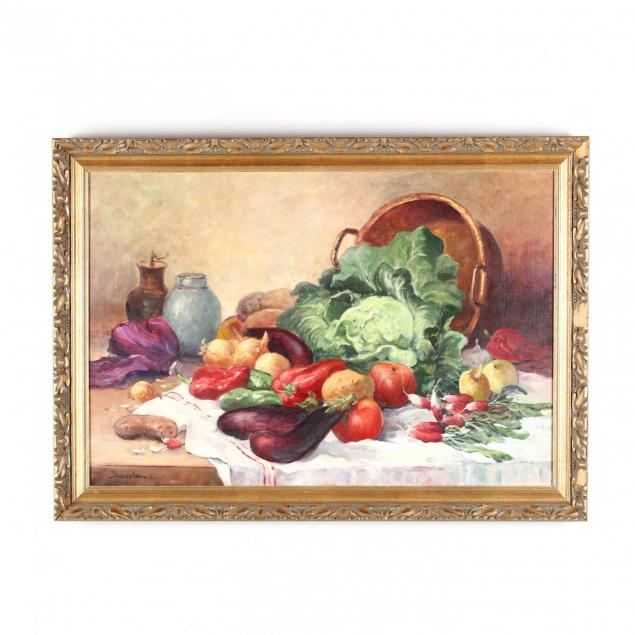 eugene-demester-french-20th-c-still-life-with-garden-vegetables