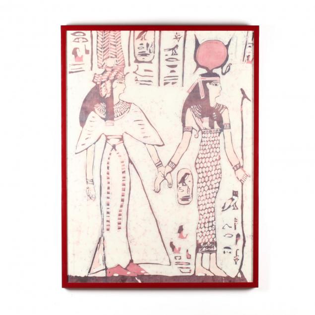 an-egyptian-batik-painting-of-isis-nefertari