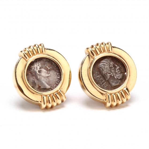 14kt-gold-ear-clips-each-holding-a-roman-silver-denarius