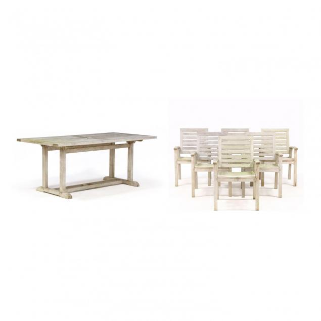 gloster-teak-dining-table-and-six-chairs