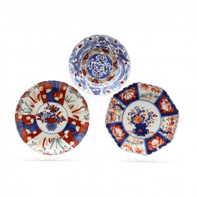 three-imari-plates