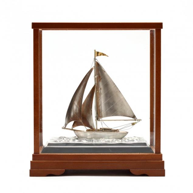 a-970-fine-silver-model-of-a-sailboat