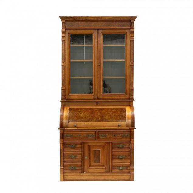 american-victorian-c-scroll-secretary-bookcase