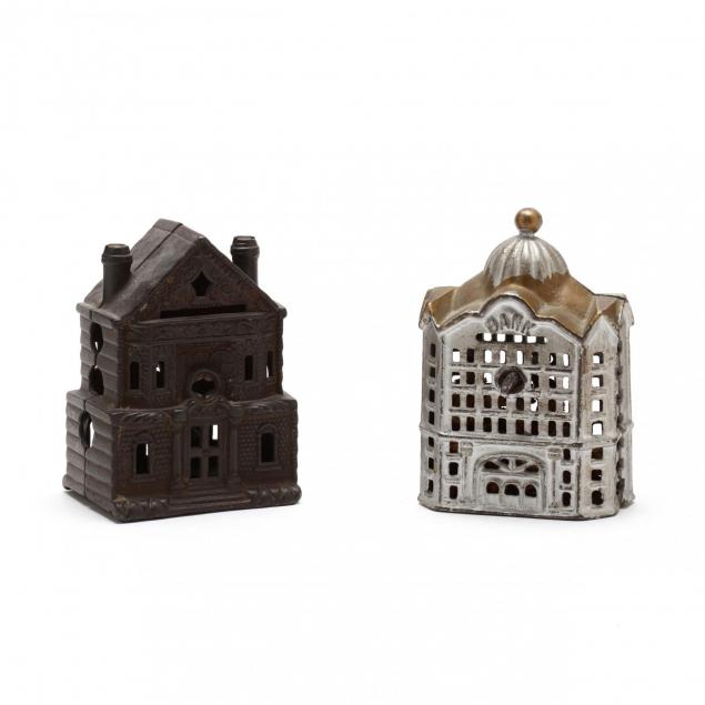 two-vintage-cast-iron-banks