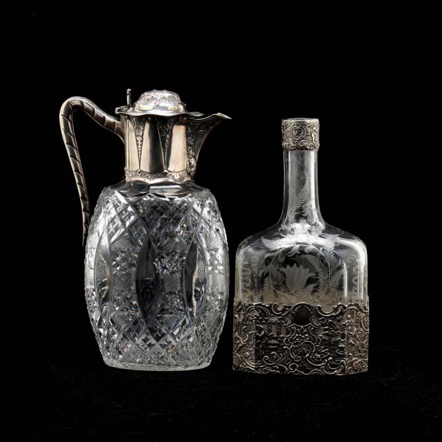 two-antique-decanters-with-sterling-silver-mounts