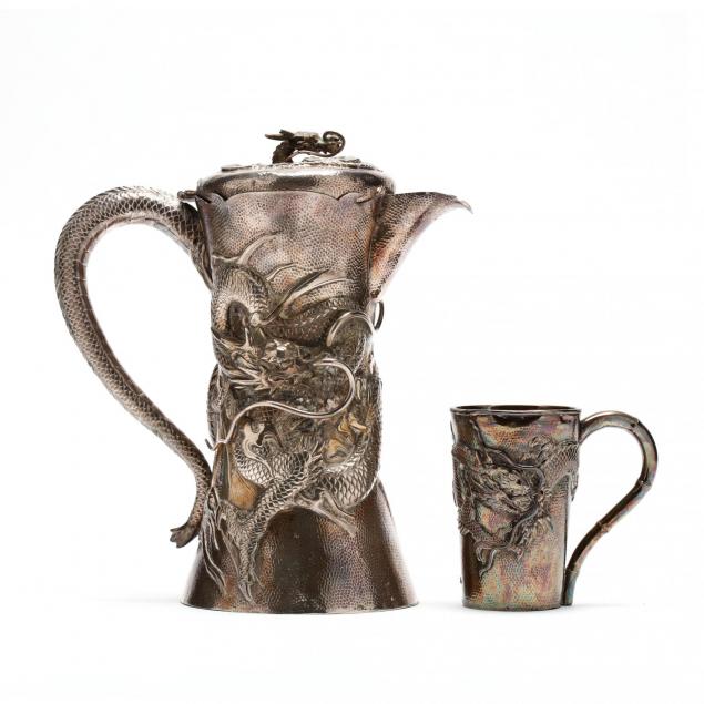 a-meiji-period-japanese-silver-pitcher-and-cup