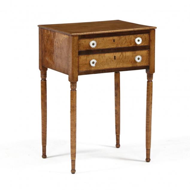 american-sheraton-maple-two-drawer-work-table