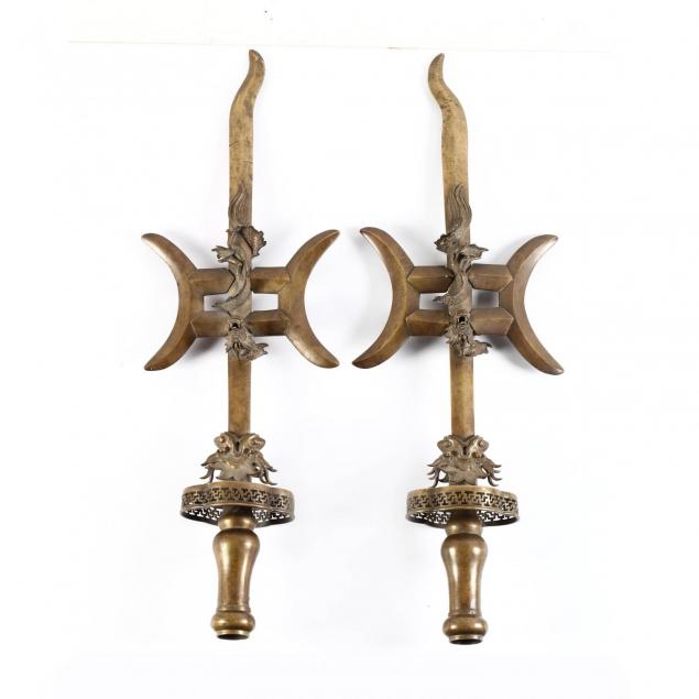 a-matched-pair-of-massive-chinese-ceremonial-bronze-polearms