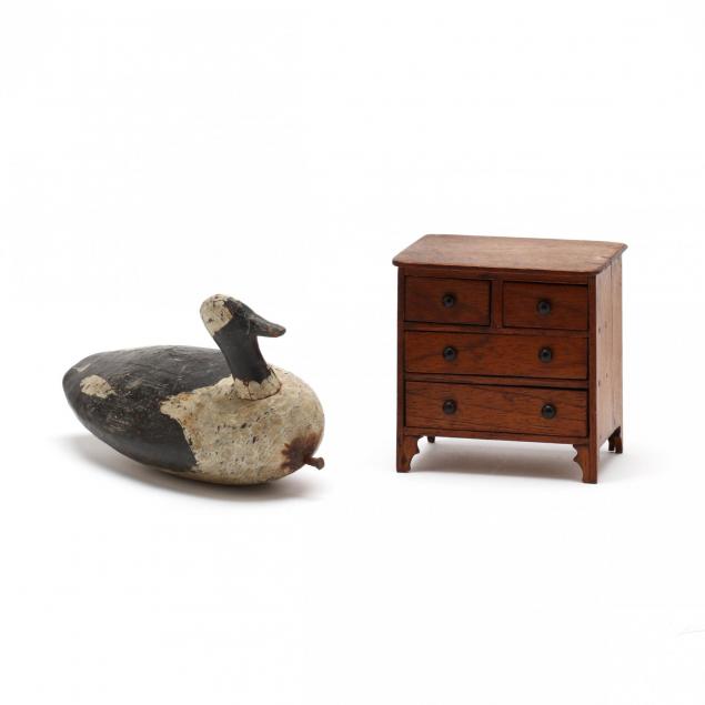 antique-decoy-and-miniature-chest-of-drawers