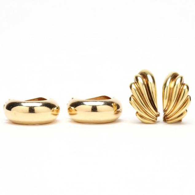 two-pairs-of-gold-earrings