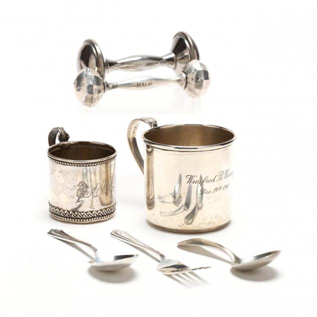 a-group-of-sterling-silver-child-s-gifts