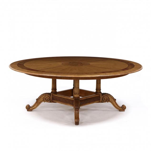 hendredon-large-circular-inlaid-dining-table