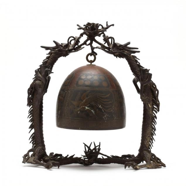 a-japanese-hanging-bronze-bell-with-dragon-frame