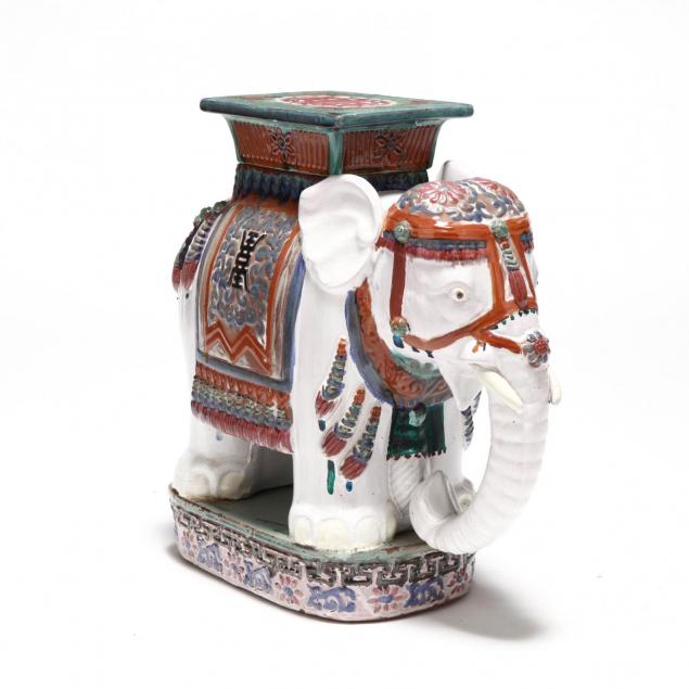 glazed-elephant-garden-stool