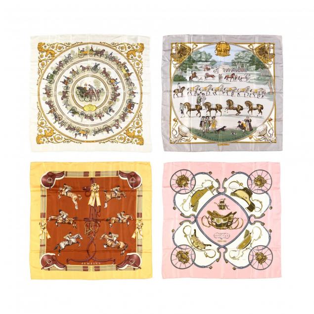 four-vintage-philippe-ledoux-design-scarves-hermes