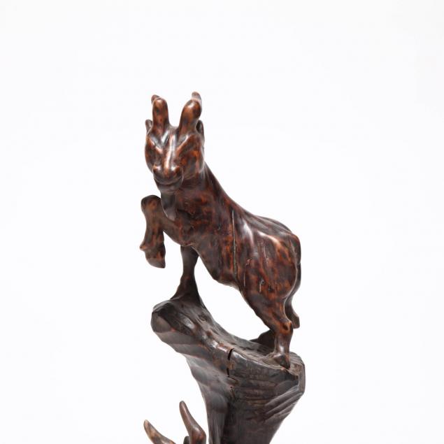 Chinese Carved Wood Goat Sculpture (Lot 237 18th Annual Memorial Day