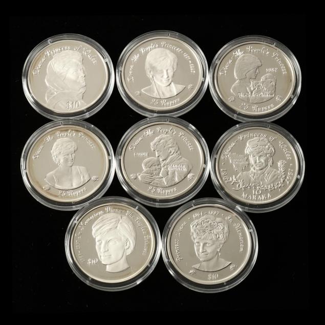 eight-1998-princess-diana-memorial-proof-one-oz-silver-coins