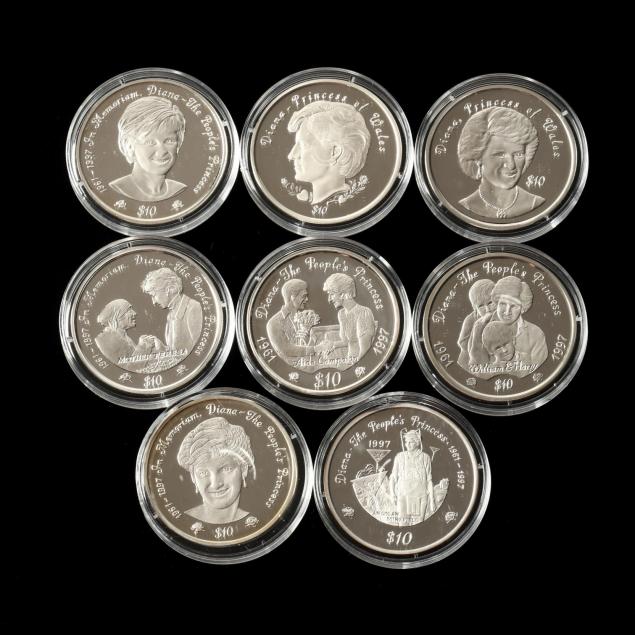 eight-1997-princess-diana-memorial-proof-one-oz-silver-coins