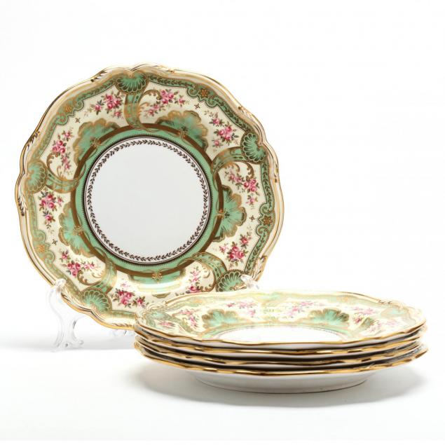 a-set-of-five-antique-spode-copelands-china-dinner-plates