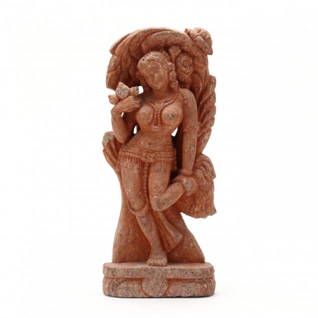 an-indian-red-sandstone-yakshi-sculpture