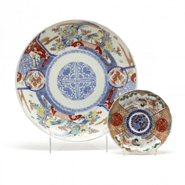 a-large-japanese-imari-charger-and-luncheon-plate