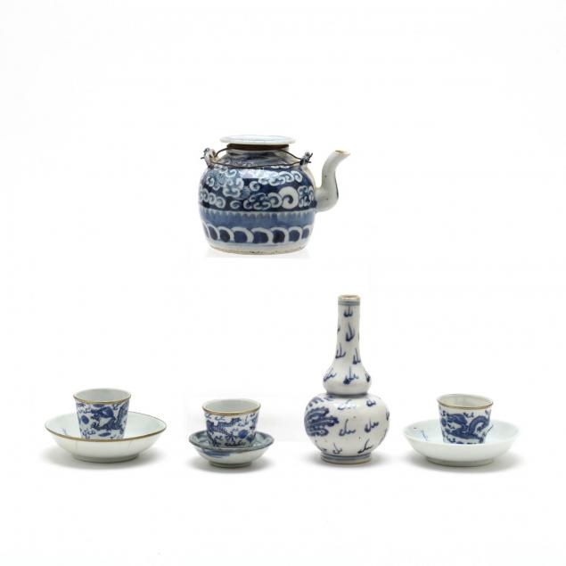 a-group-of-antique-chinese-blue-white-porcelains