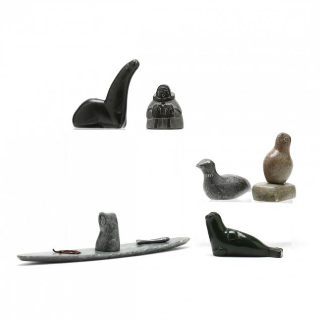 a-collection-of-six-inuit-carvings
