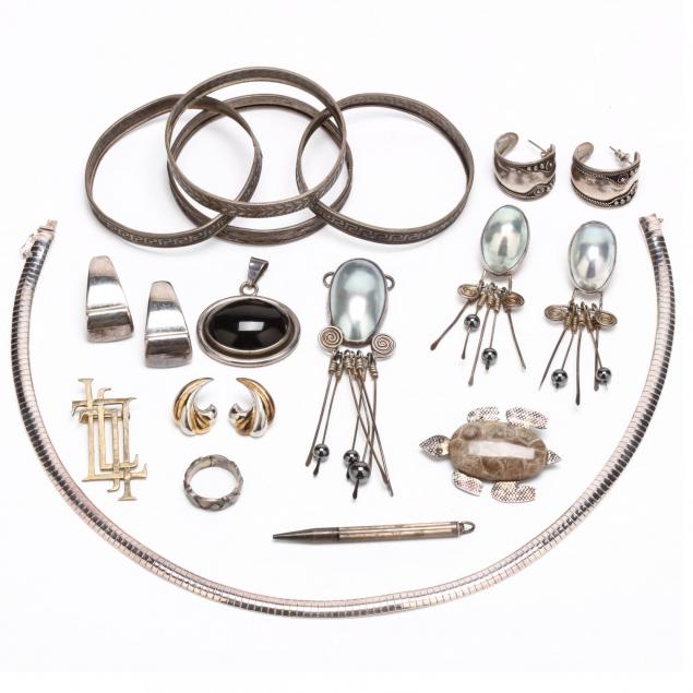 group-of-sterling-silver-jewelry