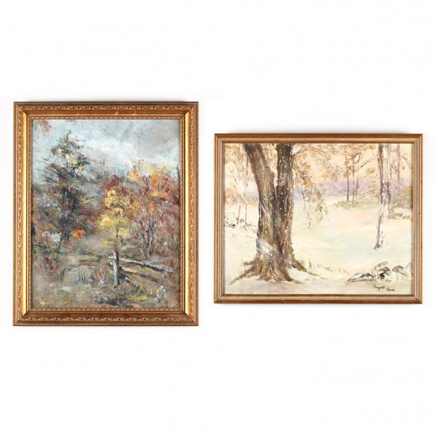 two-vintage-seasonal-landscape-paintings