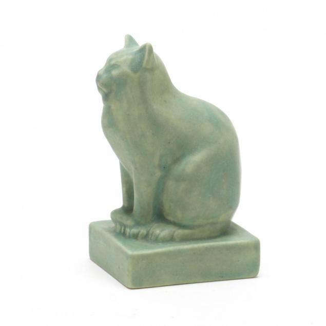 rookwood-art-pottery-cat-paperweight
