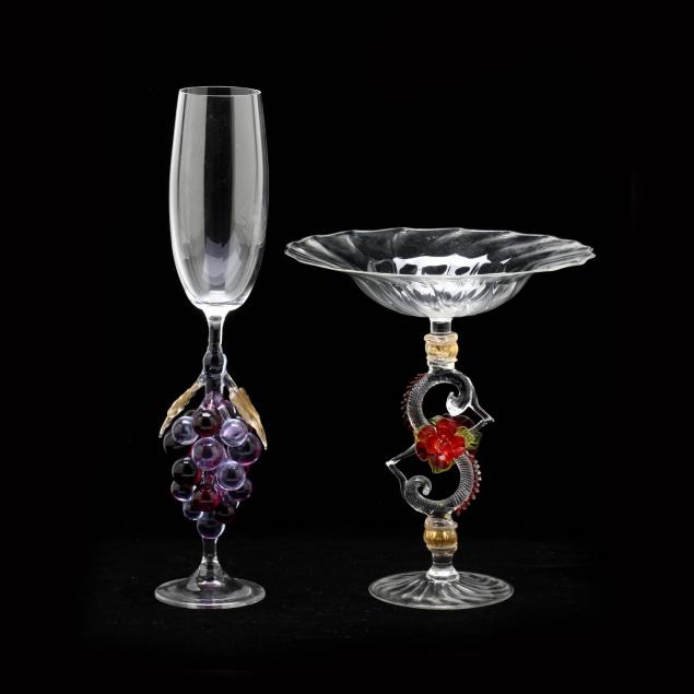 two-art-glass-stemmed-objects
